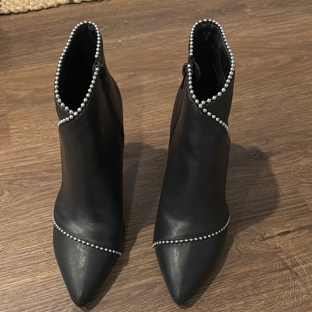 Black Studded Women's Ankle Boots
